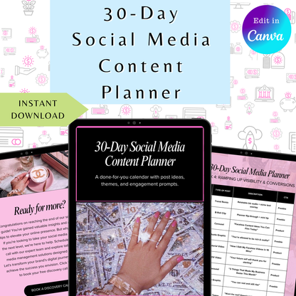 30-Day Content Calendar – Soft Hustle Plan